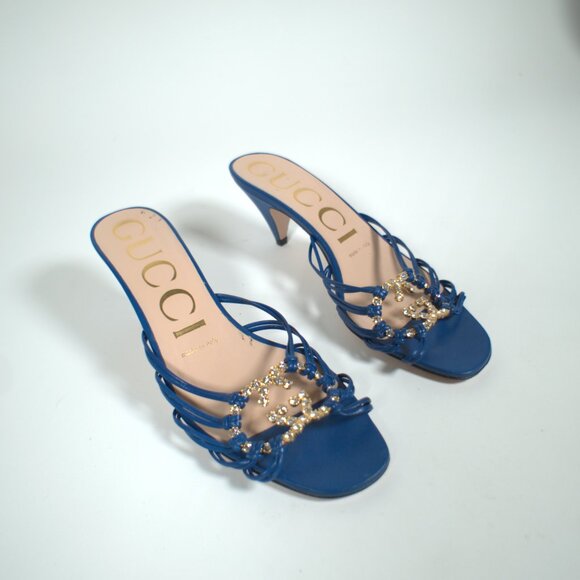 Blue Gucci Rhinestone Slides Size 37 never used - Picture 2 of 9